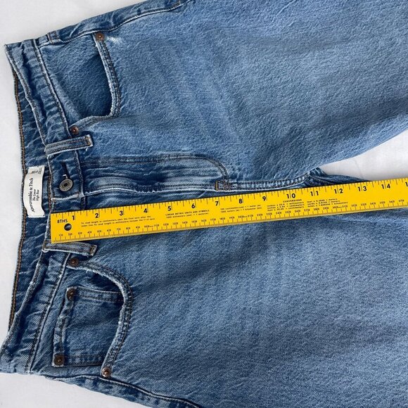 Abercrombie & Fitch The Loose High Rise Distressed Jeans Acid Wash Denim Women 2 - Picture 12 of 15